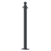 Ornamental bollard | Series 466B | � 60 mm | stationary, to be fixed by plugswith base plate 100 x 150 mm | without lock | with 2 eyelets